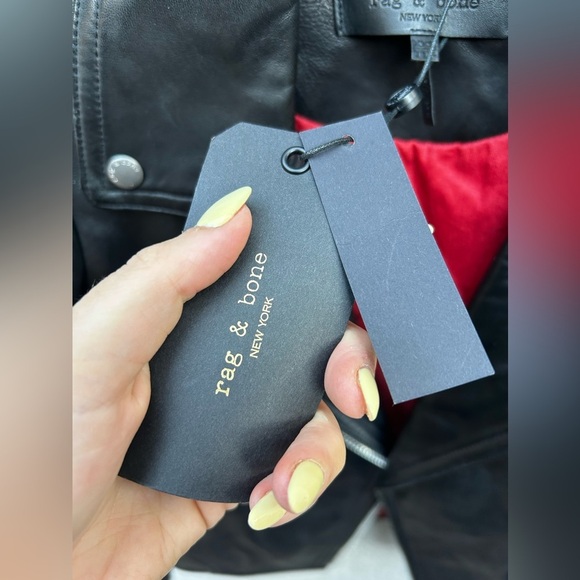 Rag & Bone Mack Lamb Leather Moto Jacket In Black New with Tags! - Picture 10 of 13